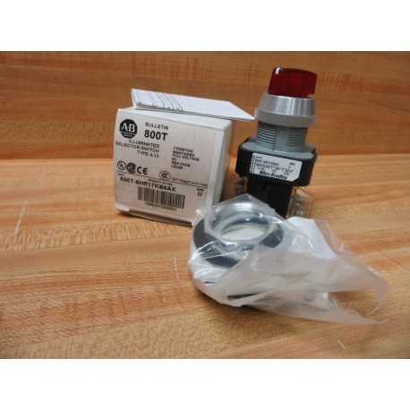 Allen Bradley 800T-6HR17KB6AX 2 Pos Selector Switch