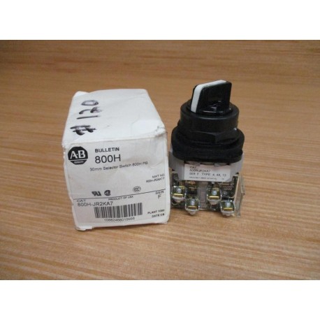 Allen Bradley 800H-JR2KA7 Selector Switch 800HJR2KA7 W (2) 800T-XA1