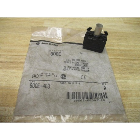Allen Bradley 800E-4D3 Pilot Light Module 800E-4D0 Series A