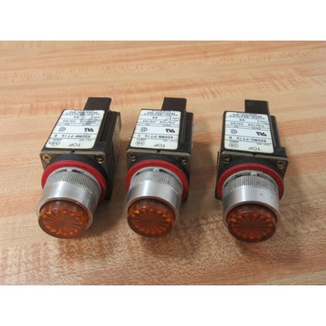 Allen Bradley 800MR-PT16A Amber Pilot Light 800MRPT16A (Pack of 3) - Used