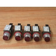 Allen Bradley 800MR-PT16R Red Pilot Light 800MRPT16R (Pack of 5) - Used