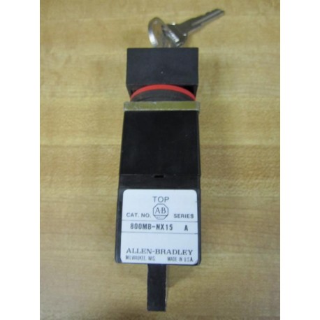 Allen Bradley 800MB-NX15 2-Pos Keyed Selector Switch 800MBNX15 - New No Box