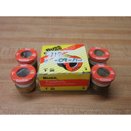 Buss BPT-20 Bussmann Plug Fuse Cross Ref 3W758 (Pack of 4)
