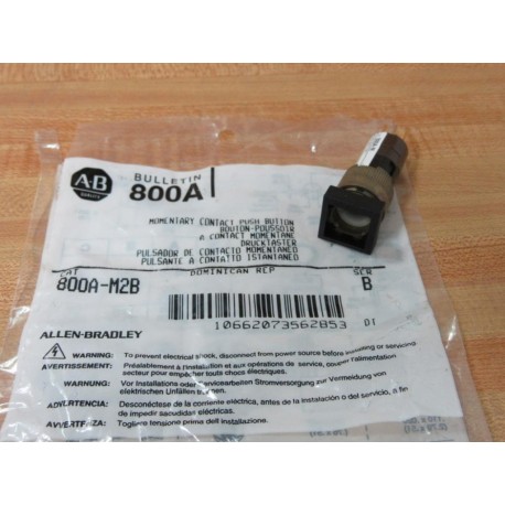 Allen Bradley 800A-M2B Momentary Contact Push Button 800AM2B