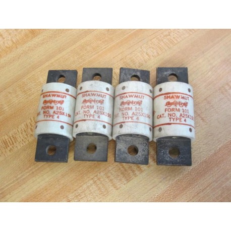 Gould Shawmut Ferraz A25X150-4 Mersen Amp-Trap Fuse Tested (Pack of 4) - New No Box