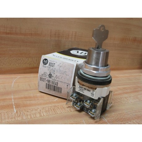 Allen Bradley 800T-N61KK4B 4-Pos Selector Switch 800TN61KK4B (2) 800T-XA W1 Key