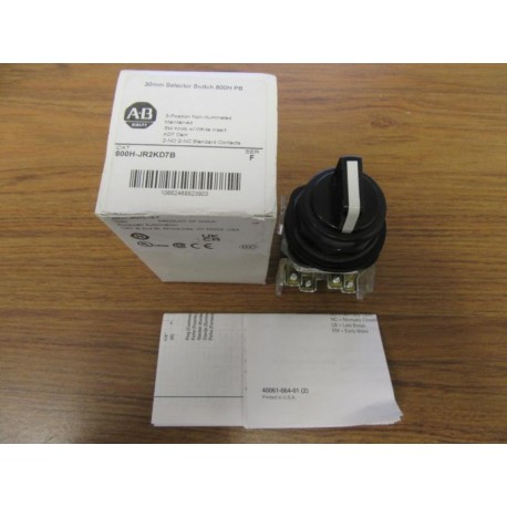 Allen Bradley 800H-JR2KD7B Selector Switch