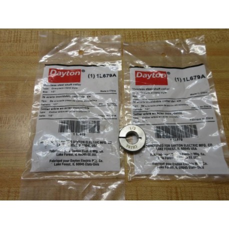 Dayton 1L679A Stainless Steel Shaft Collar 1L679 (Pack of 2)