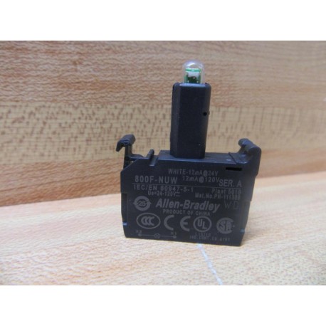 Allen Bradley 800F-NUW LED Pilot Light 800FNUW 12mA @ 120V - New No Box