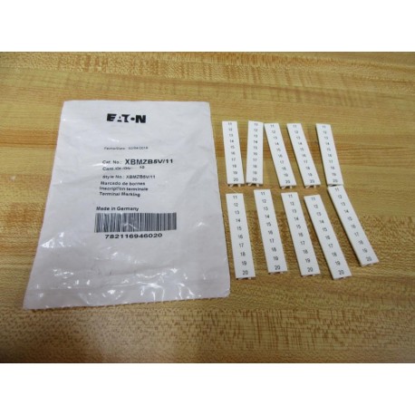 Eaton XBMZB5V11 Terminal Marking Tags XBMZB5V11 (Pack of 10)