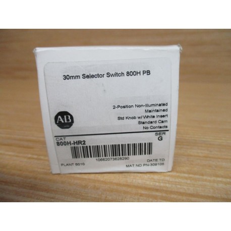 Allen Bradley 800H-HR2 Selector Switch 800HHR2 Ser. G