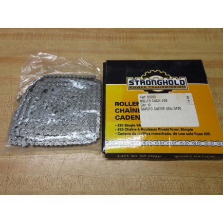 Stronghold 60200 Fastenal Roller Chain 25-1R 10' Length 25-1R-10FT