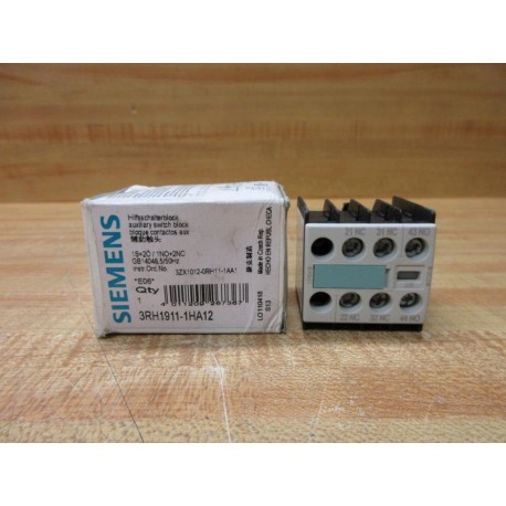 Siemens 3RH1911-1HA12 Auxiliary Switch Block 3RH19111HA12