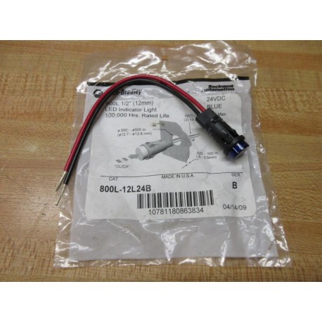 Allen Bradley 800L-12L24B Blue Indicator Light 800L12L24B