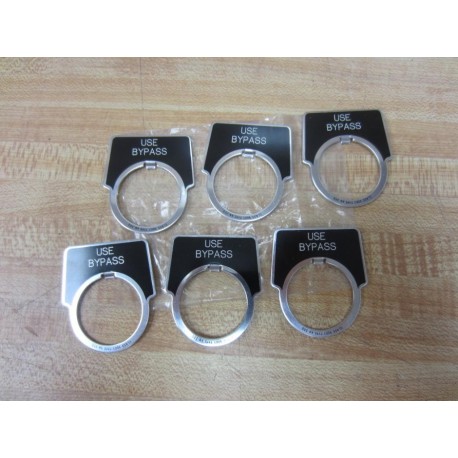 Square D 9001-KN-300 Legend Plate "Use Bypass" (Pack of 6)