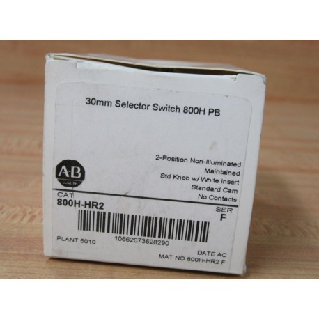 Allen Bradley 800H-HR2 Selector Switch 800HHR2 Series F