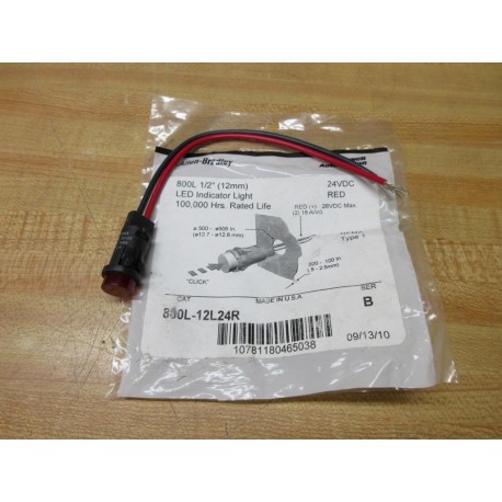 Allen Bradley 800L-12L24R Red Indicator Light 800L12L24R