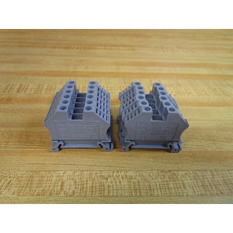 Morsettitalia EURO 4 Terminal Block 43409 Grey (Pack of 12) - Used