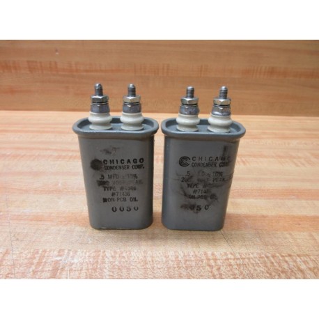 Chicago Condenser 4544 Capacitor 0.5MFD (Pack of 2) - Used