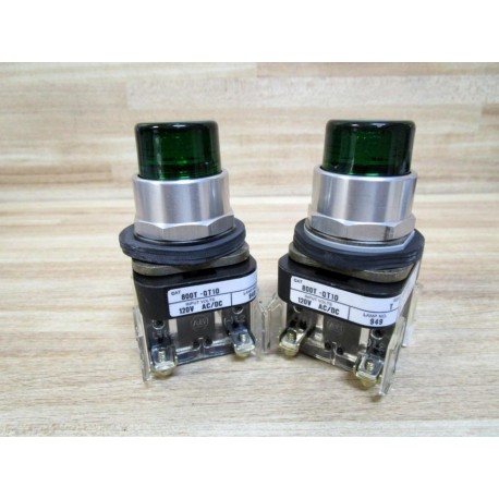 Allen Bradley 800T-QT10 Push Button Green 800T-QT10G (Pack of 2) - New No Box