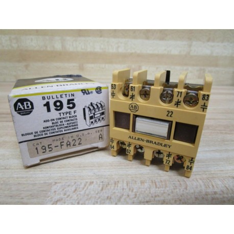 Allen Bradley 195-FA22 Auxiliary Contact 195FA22 Series A