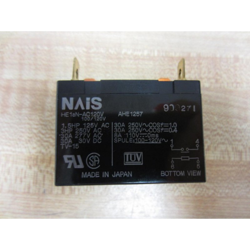 Nais. Реле he1an- dc24v ahe 1212. Ac120-1. Nais 2023.