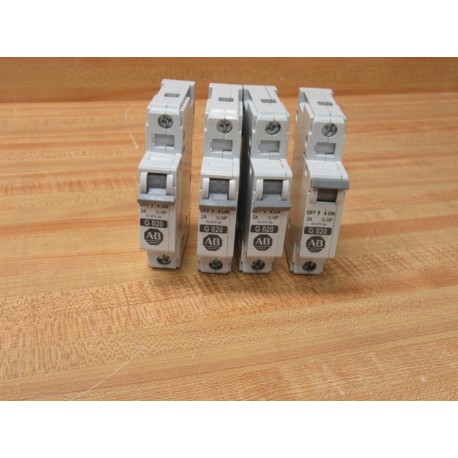 Allen Bradley 1492-CB1G020 Circuit Breaker 1492CB1G020 2A 16 HP (Pack of 4) - Used
