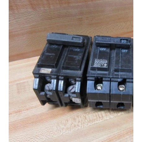 General Electric THQL220 Circuit Breaker 20A 2 Pole GE (Pack of 2) - Used