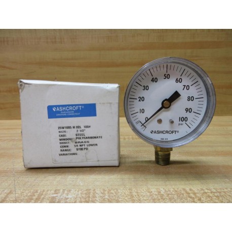 Ashcroft 25W1005 H 02L 100 Pressure Gauge 25W1005H02L100