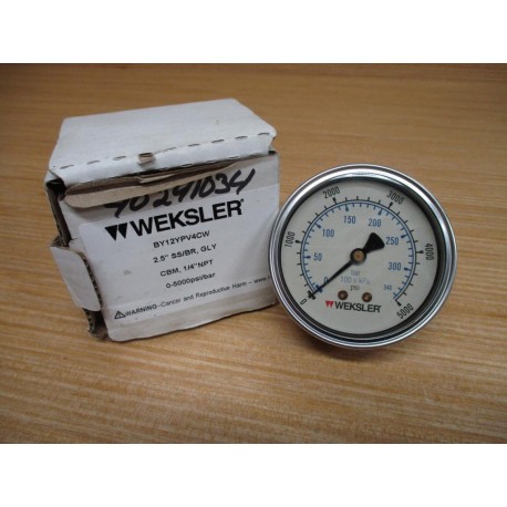 Weksler BY12YPV4CW Pressure Gauge