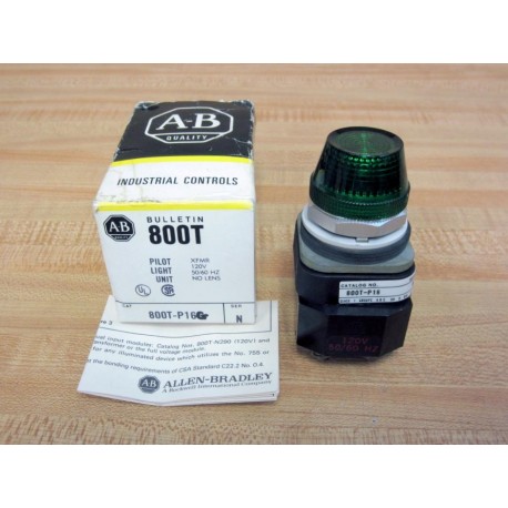 Allen Bradley 800T-P16G Green Pilot Light 800TP16G Series N