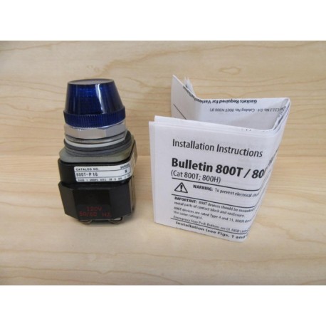 Allen Bradley 800T-P16B Blue Pilot Light - New No Box