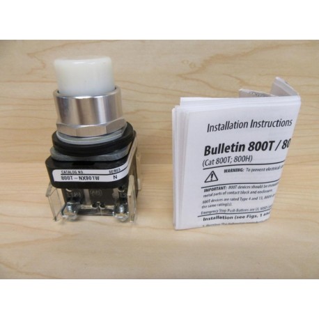 Allen Bradley 800T-NX901 Push Button White - New No Box