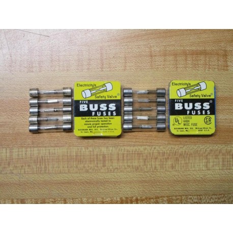 Buss F02B 125V 5A Bussmann Fuse F02B-5A Spring Element (Pack of 10)