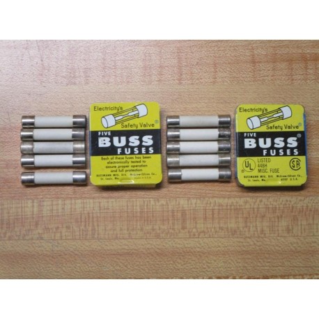Buss F03A 250V 5A Bussmann Fuse F03A-5A White (Pack of 10)