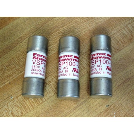 Ferraz Shawmut VSP100-2 Fuse 480V VSP1002 (Pack of 3) - New No Box