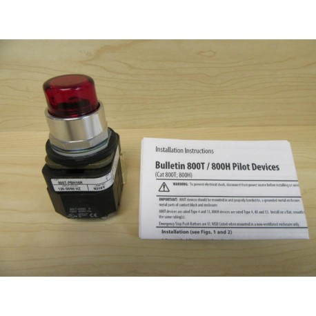 Allen Bradley 800T-PBH16R Illum. Push Button 800HPBH16R - New No Box
