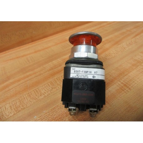 Allen Bradley 800T-FXNP16A7 Button 800TFXNP16A7 Amber - Used