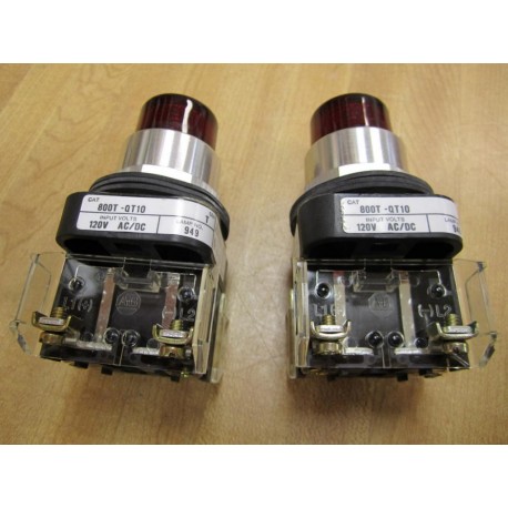 Allen Bradley 800T-QT10 Push Button Red 800T-QT10R (Pack of 2) - New No Box