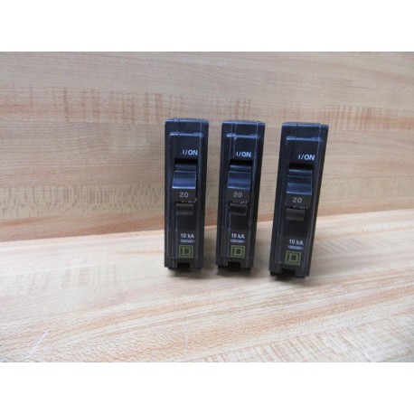 Square D QO120 Circuit Breaker 1P 20A QO120 (Pack of 3) - New No Box