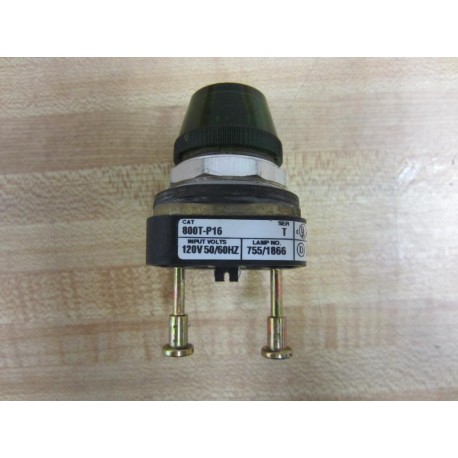 Allen Bradley 800T-P16G Green Pilot Light 800TP16G WO Contacts Ser.T (Pack of 2) - Used