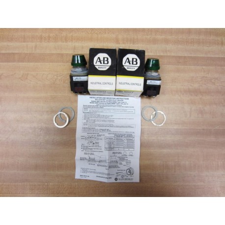 Allen Bradley 800T-P16G Green Pilot Light 800TP16G (Pack of 2)