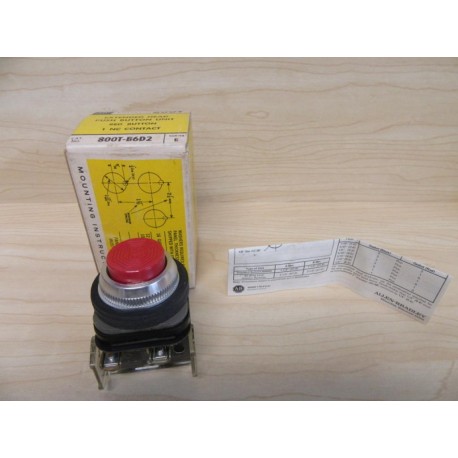 Allen Bradley 800T-B6D2 Push Button 800TB6D2 Series B
