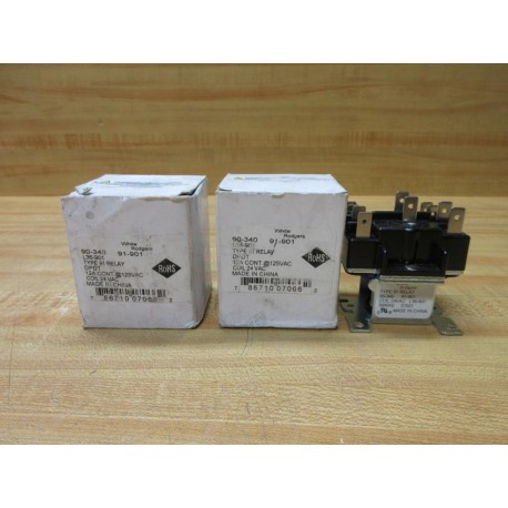 White-Rodgers 90-340 RBM Relay Type 91 DPDT 24V (Pack of 2)
