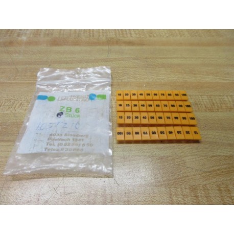 Phoenix Contact 1051210 Marker Strip 10-100 ZB 6 (Pack of 4)