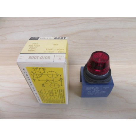 Allen Bradley 800T-Q10R Pilot Light 800TQ10R Series A
