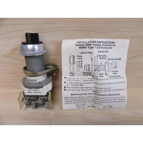 Allen Bradley 800H-HP2KB6AXXX Selector Switch Series B - New No Box