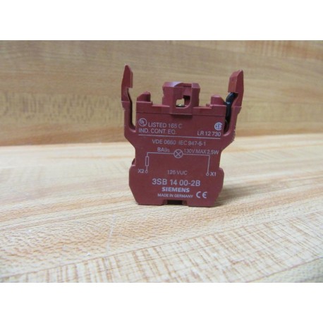 Siemens 3SB1-400-2B Contact Block 3SB14002B 3SB1400-2B - New No Box