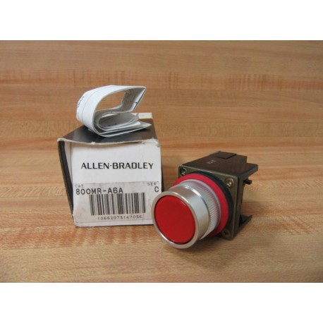 Allen Bradley 800MR-A6A Red Pushbutton 800MRA6A
