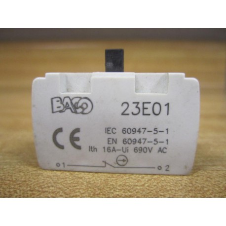 Baco 23-E01 Contact Block 23E01 White - New No Box